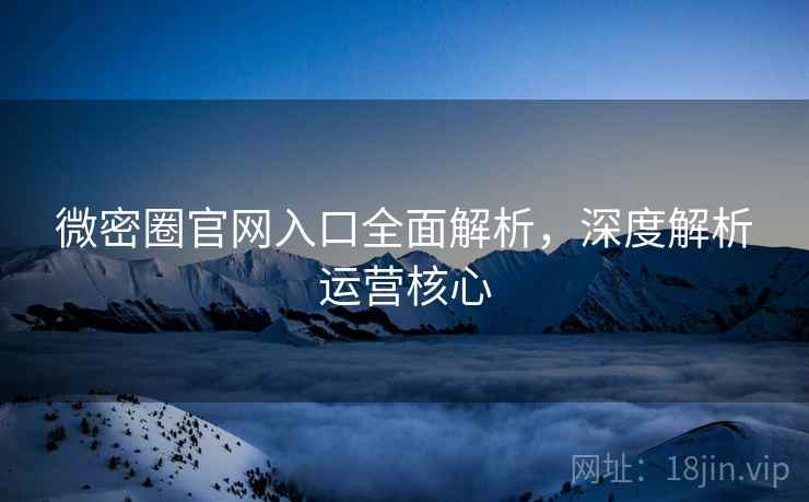微密圈官网入口全面解析，深度解析运营核心